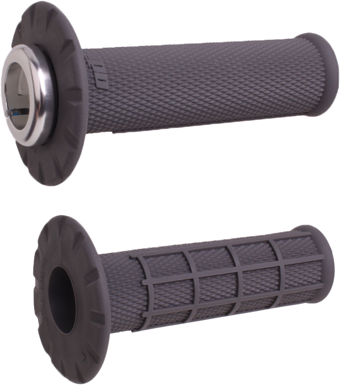 ODI 206-1152 - Micro-X Lock-On Grips Half-Waffle Graphite/Silver