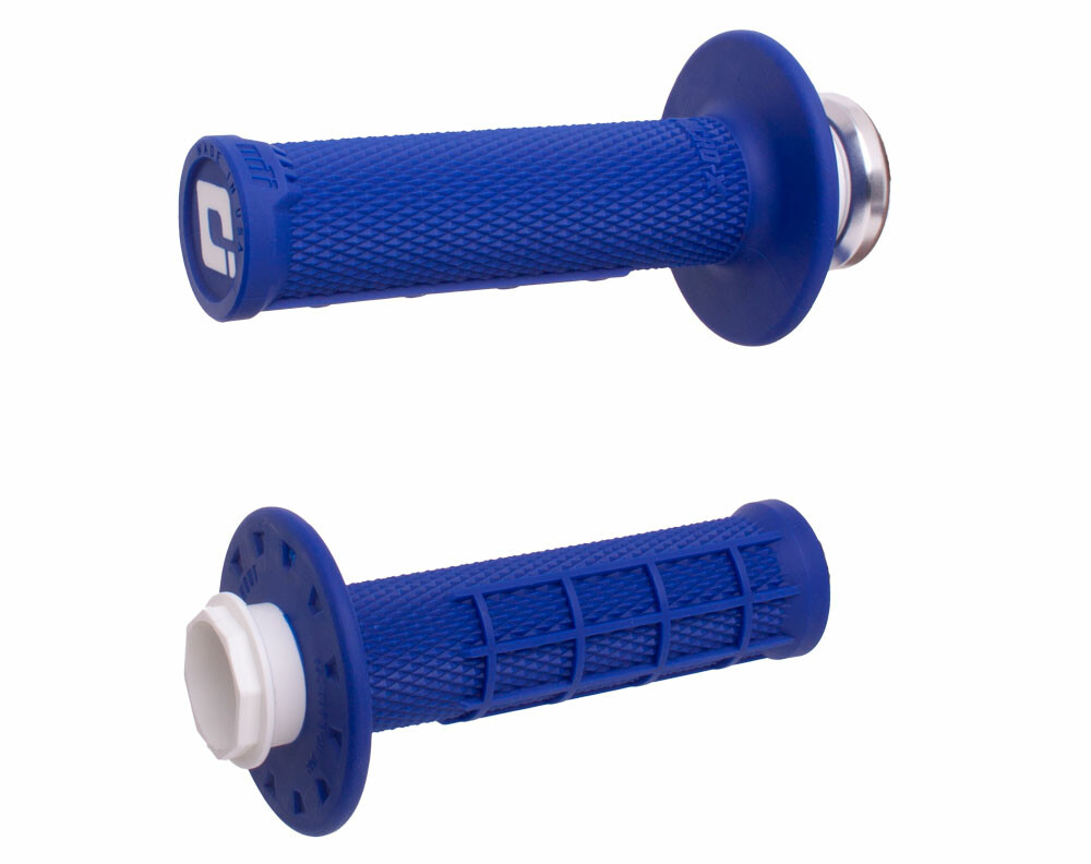 ODI 206-1155 - Micro-X Lock-On Grips Half-Waffle Blue/Silver