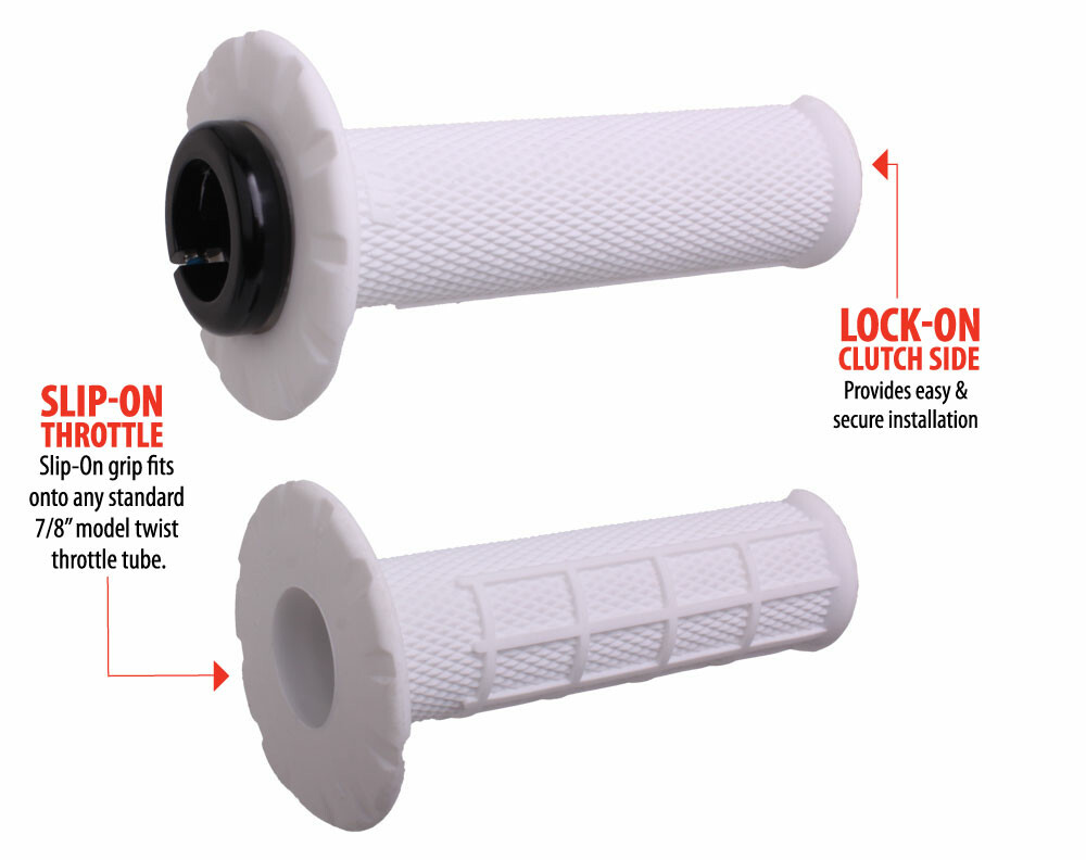 ODI 206-1159 - Universal V2 Lock-On Grips Pro Half-Waffle White/Black
