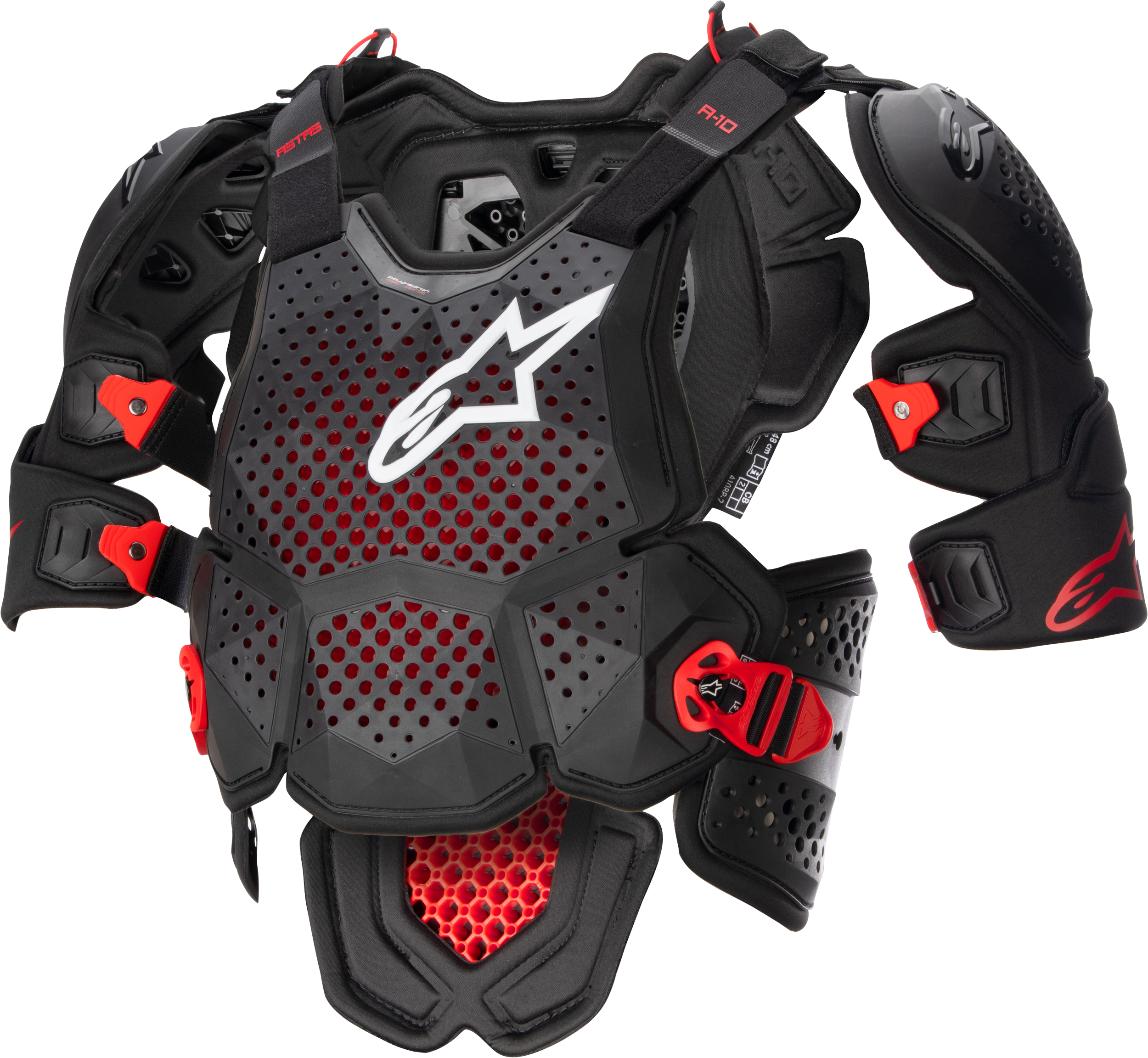 Alpinestars 482-62208 - A-10 V2 Full Chest Protector Anthracite/Black/Red MD/LG